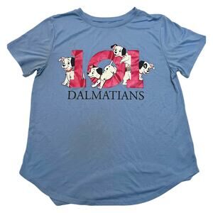 Disney 101 Dalmatians Light Blue Shirt Youth XL 15-17 Short Sleeve Crew Neck
